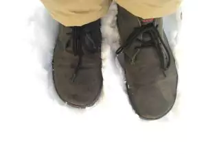 Vivobarefoot Men's Gobi II in the snow